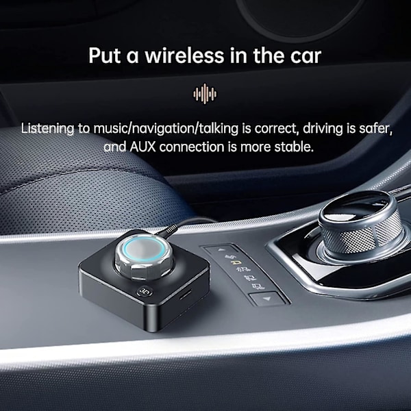 Bluetooth 5.0-modtager, trådløs billadapter til lyd med Aptx-ll lav latens 3d-surround, 3,5 mm og Rca