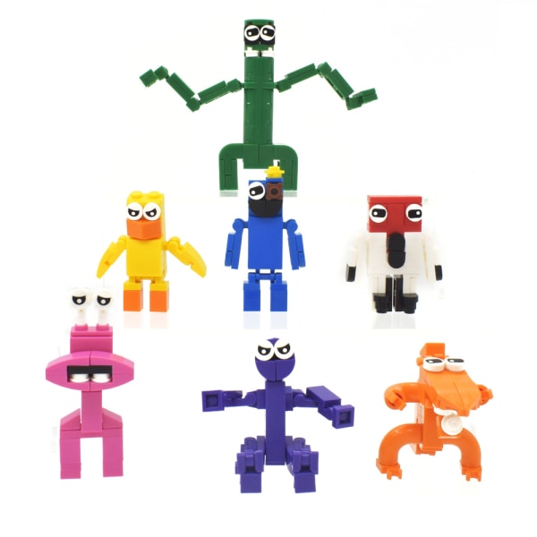 7 stk regnbue minifigur byggeklosser leker julegaver