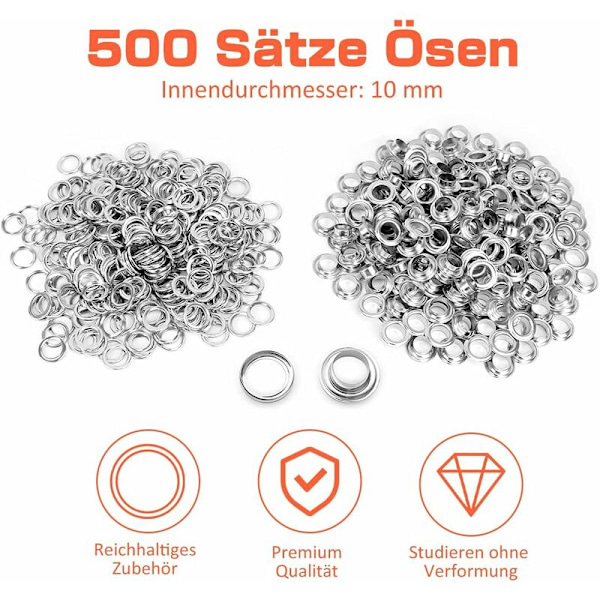 Öglettång, professionell ögletslagssats med 500 stycken (In