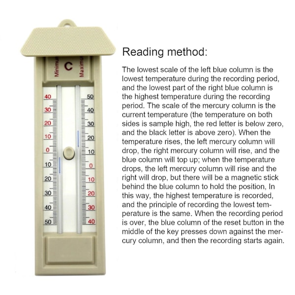 -40 Til 50 Drivhus Max-min Trykk Termometer Hjemtemperatur Overvåkingsverktøy Au