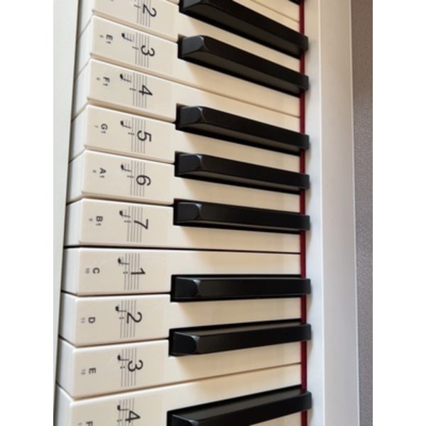3 sett svart-hvite transparente pianotast-klistremerker 88 tangenter