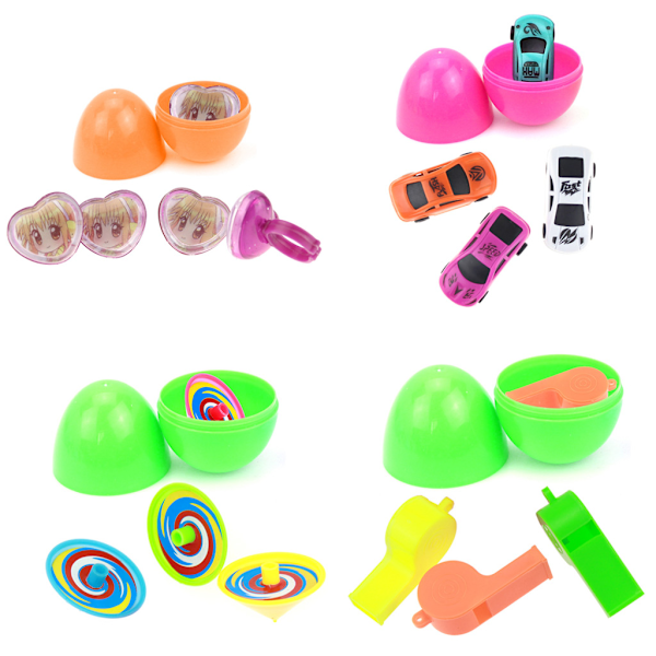 12 stk Nyhet påskefylte overraskelsesegg med leker inni Gashapon Party Favors