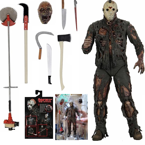 NECA Friday The 13th Figur Leksaker Freddy Jason Voorhees Blod Actionfigur Jason Samlarobjekt Modell Jul Halloween Gåvor No. 9