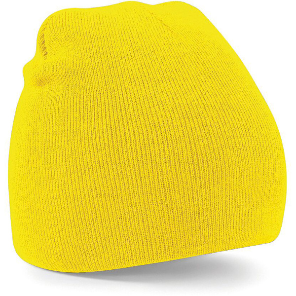 Beechfield Enfarvet Simpel Strikket Vinterhue i En Størrelse Gul One Size Yellow