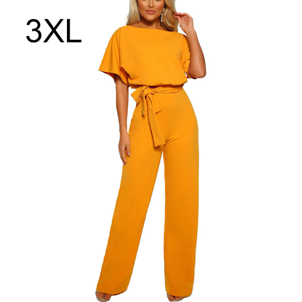 Dame Jumpsuit Romper Strandferie Body Raka ben Gul Yellow 3xl