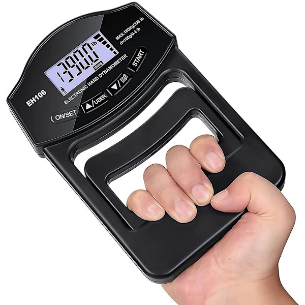 Grip Strength Tester, 396lbs/180kg Digitaalinen Käden Dynamometri Grip Strength Meter USB LCD Näyttö Käsi - Perfet