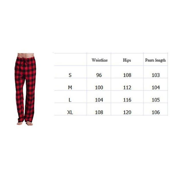 Mænds Pyjamasbukser med Lommer, Mænds Bløde Flanel Rutet Pyjamas Sovbukser S Blå blue S