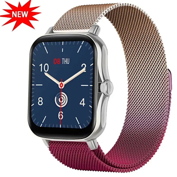 20mm/22mm Milanese Armbånd til Amazfit GTS/4/2/2e/3/GTS2 Mini/GTR 47mm/GTR 4/3/ Pro Metal Urrem Amazfit bip /U/S/lite rem Rosa-Lilla 20mm Pink-Purple