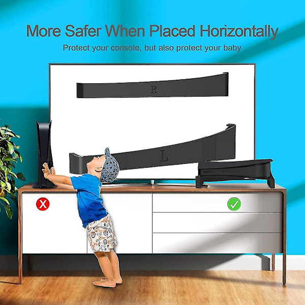 Horisontellt stativ för PS5-tillbehör, PS5-basstativ, kompatibelt med Playstation 5 Disc & Digital