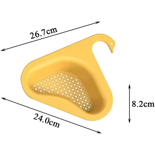 Trekantet vask dræner kurv, multifunktionel hængende køkken
