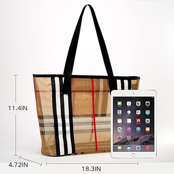 Store gennemsigtige dametasker, håndtasker, skuldertasker, strandtasker, perfekte til poolen, strandtaske