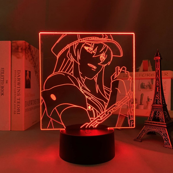 Anime LED-lampa Akame Ga Kill Esdeath för rumsdekor Färgförändrande nattlampor Present Manga 3D-ljus Esdeath Akame Ga Kill