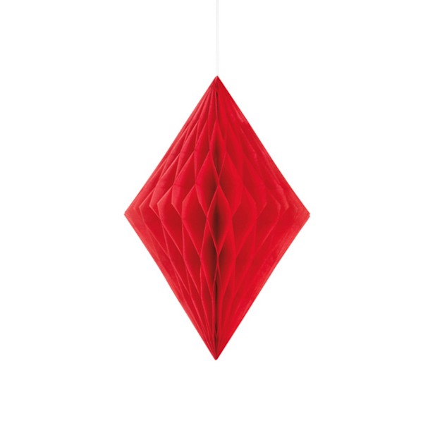 Unikke fest diamantformede hængende papirkorationer én størrelse Rød Red One Size