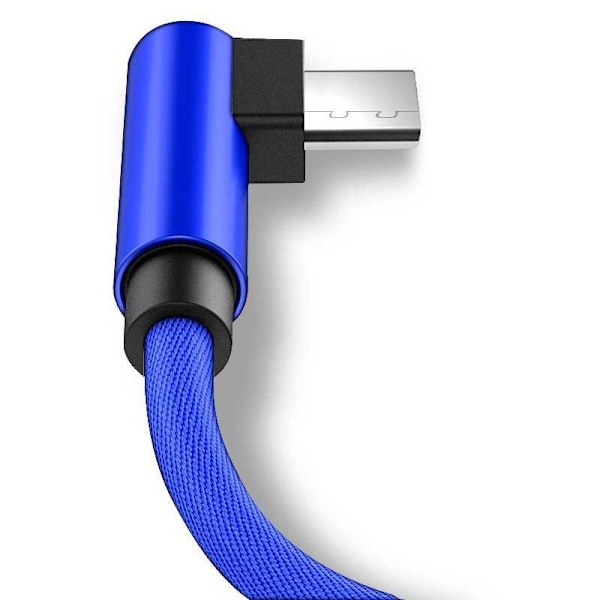 3m Slitstark Flätad Metallic USB-C Kabel Snabbladdning 3.0 Blå usb-c