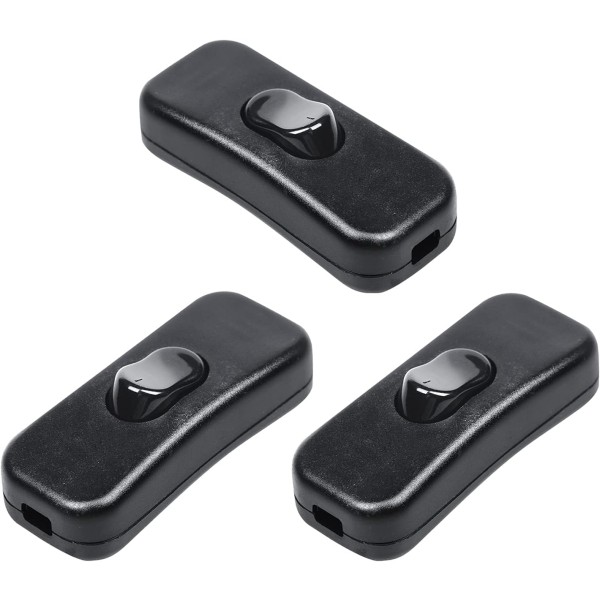 3 stk 2A vippbryter for innfelt belysning, 2 eller 3 ledningsbelysning