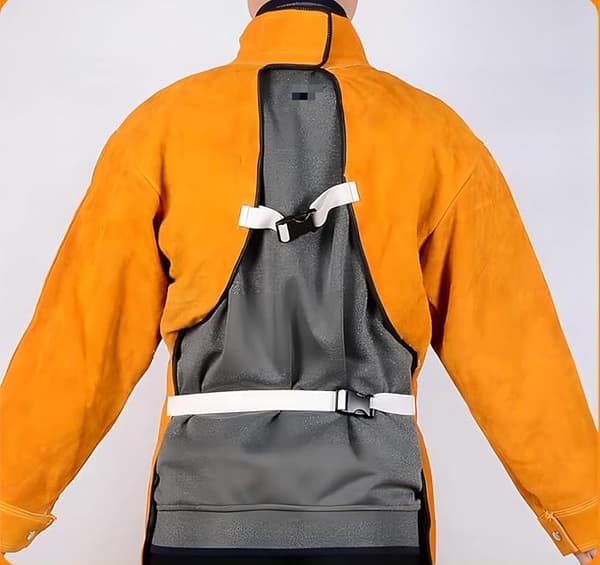 (XL-105cm) Unisex kol läder svetsförkläde - gul med ärmar-FA-
