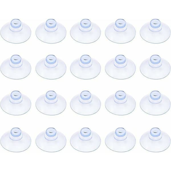Förpackning med 20 små transparenta sugproppar i plast, utan krok, 20 mm-FA-
