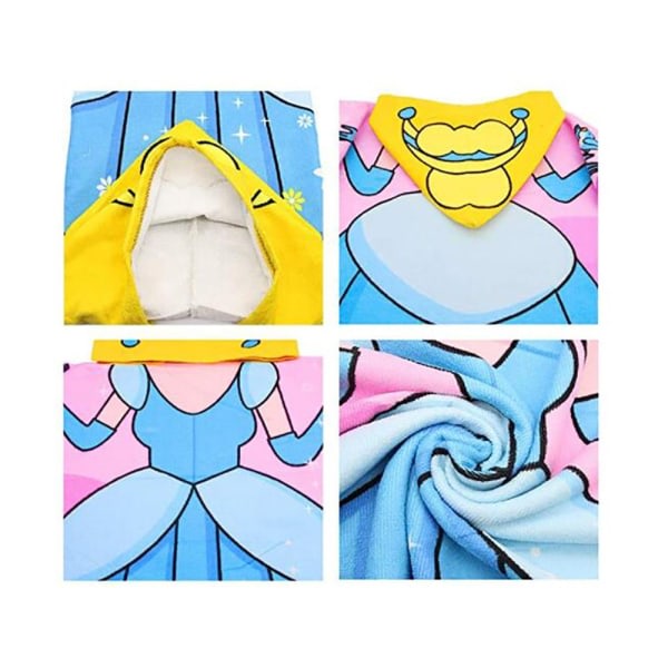 Poncho-handduk med huva för barn - Strandbadhandduk för dusch, pool, pojkar, flickor, barn, småbarn