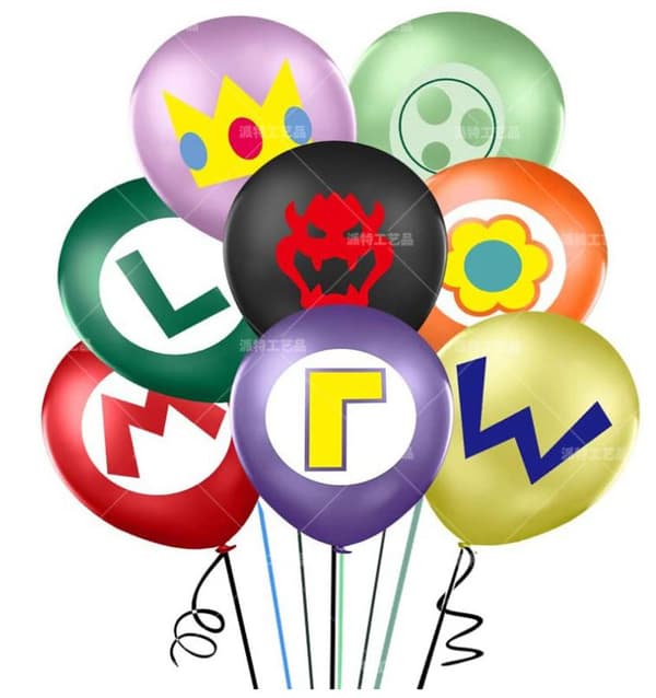 Super Mario Barnebursdag Ballongbue Gratulerer med dagen-FA-