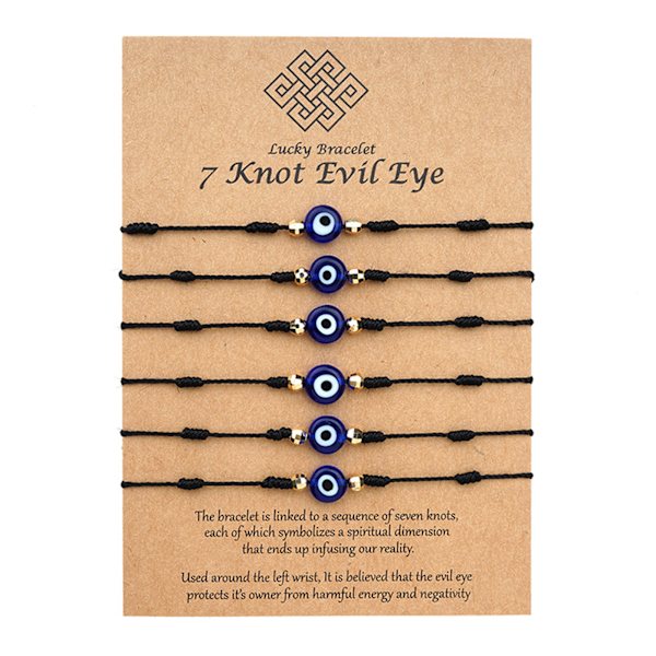 6 STK/ SET Evil Eye Armband Lucky 7 Knot type2