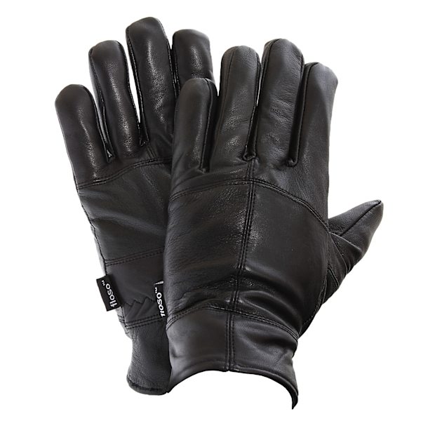 FLOSO Herr Thinsulate Fodrade Äkta Läderhandskar (3M 40g) M/L Svart M/L Black