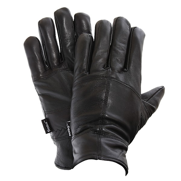 FLOSO Herre Thinsulate Foret Ægte Læderhandsker (3M 40g) M/L Sort M/L Black