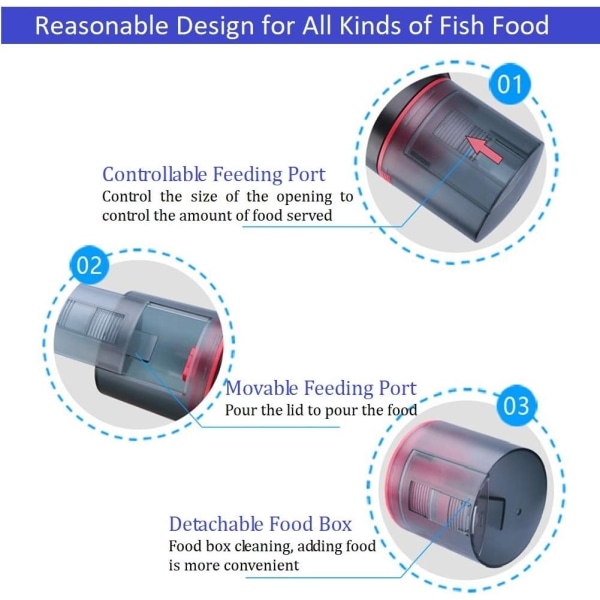 Automatic fish feeder with LCD display, automatic aquarium feeder