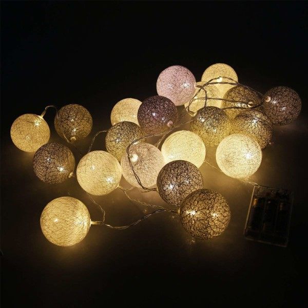 20 LED USB Globe Garland Bomuldsbold String Fe Lys Festiva
