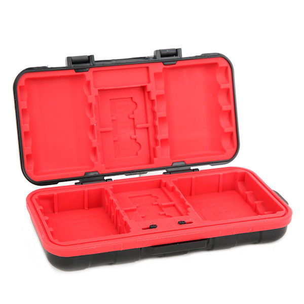 Fallbeständig Vanntett Kamera Batteri Minnekort Oppbevaringsboks for NP FW50 NP FZ100 LP E6 LP E8 EN EL15