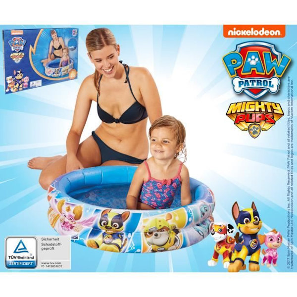 Happy People Paw Patrol -puhallettava allas - 74 x 18 cm - sininen - vinyyli Utskrift av olika valpar