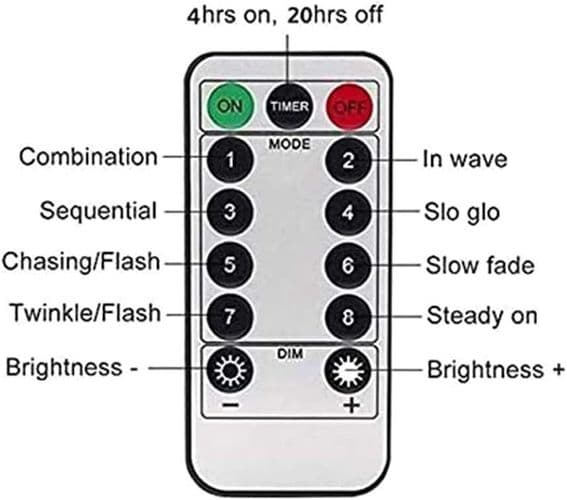 10M 100 LED-lyslenke med fjernkontroll og timer 8 moduser dimbar batteri-FA-
