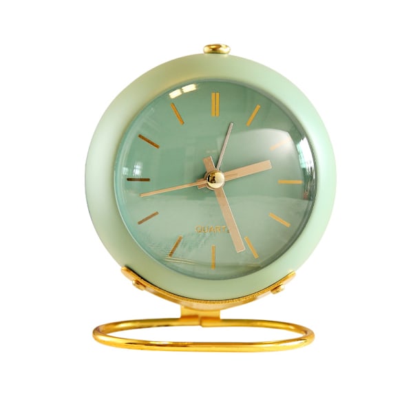 Tyst väckarklocka, analog väckarklocka med ljus, retro väckarklocka med högt larm Green