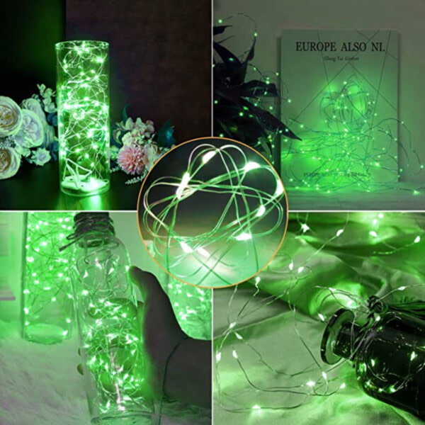 6-pack 1m Mini LED-ljusslinga batteridriven grön grön