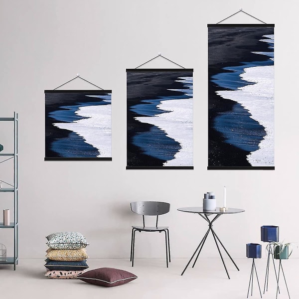 Print Havsrapport Nail Scroll Hanger Hängande, Väggkarta Canvas Artwork Hanger Set 30cm