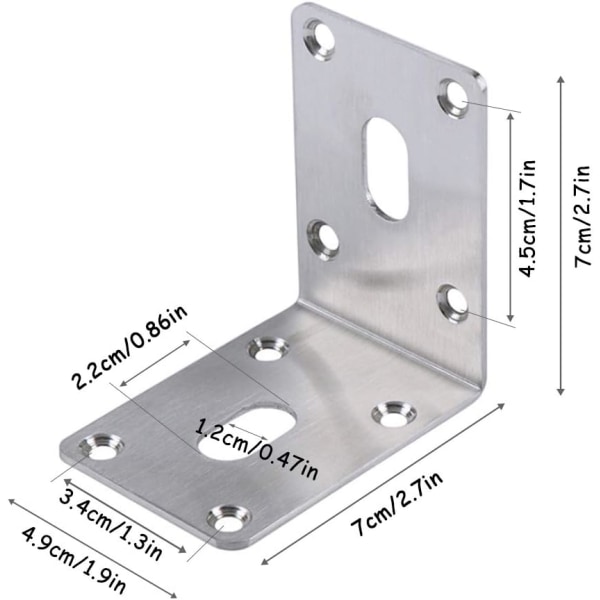 Hörnförbindningsfäste, 4 st rostfritt stål hörnfäste