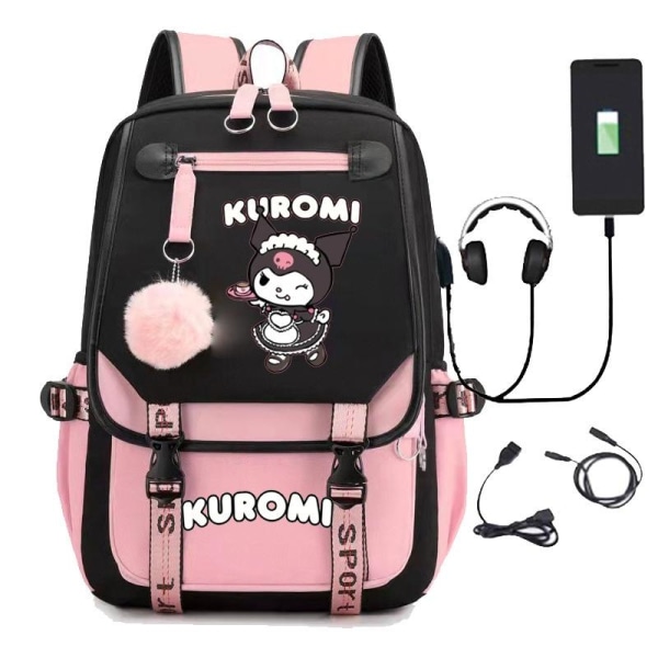Kuromi ryggsäck barn ryggsäckar ryggväska 1st rosa