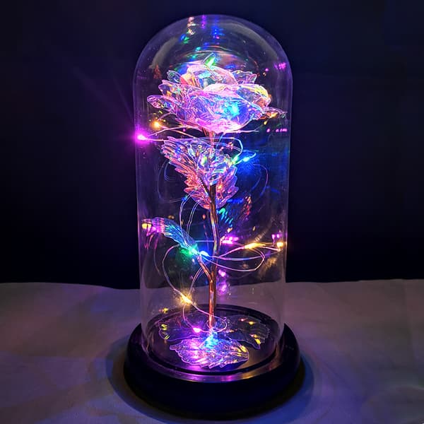 Galaxy Rose Mors Dags Gave til Mor Unik Kærlighed Mor Gave Farverig Kunstig Evig Blomst Glas Rose LED Lys Mors Dags Roser-FA-