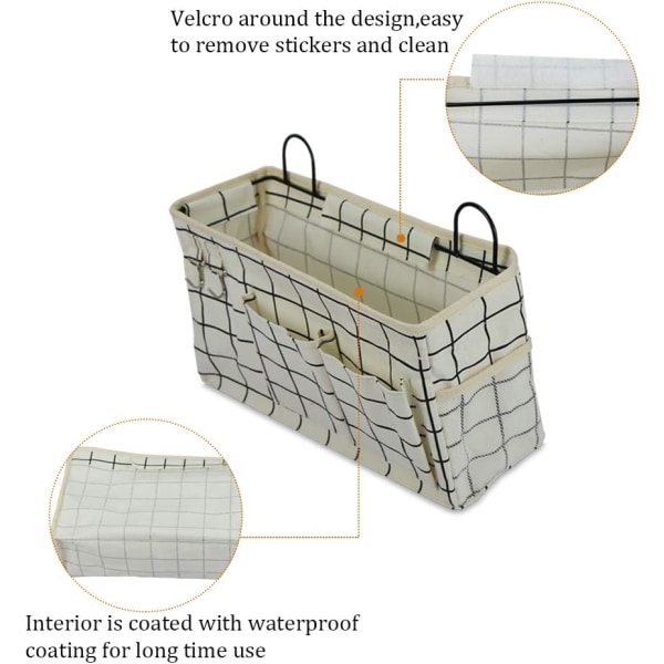 Sengkant Caddy/Sengkant Hængende Opbevaringsarrangør med Kroge