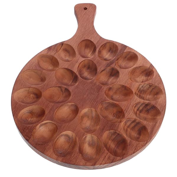 Eggbrett i tre med flere hull, eggfat i tre, dobbeltsidig desserttallerken-FA-