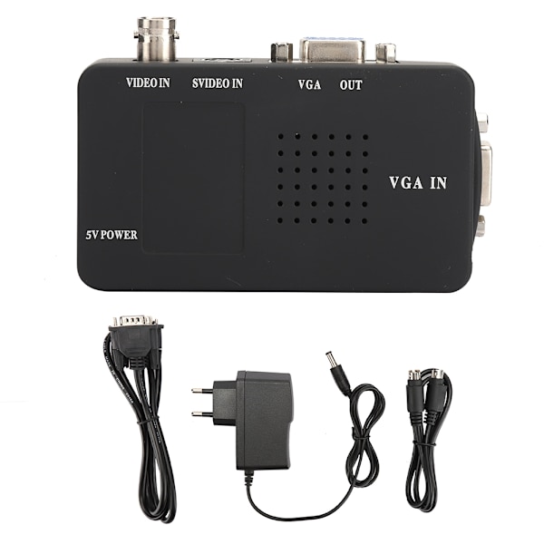 BNC S-video till VGA HD-omvandlaradapter för PC-skärm Storbritannien EU-kontakt