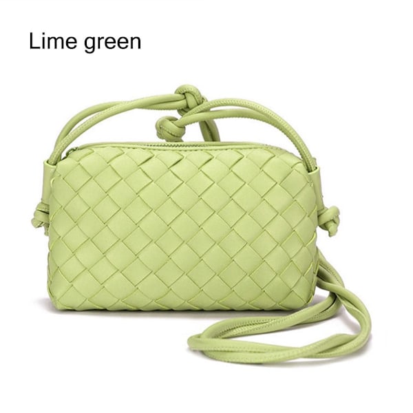 Crossbody-veske for kvinner PU-flettet LIMEGRØNN Lime green