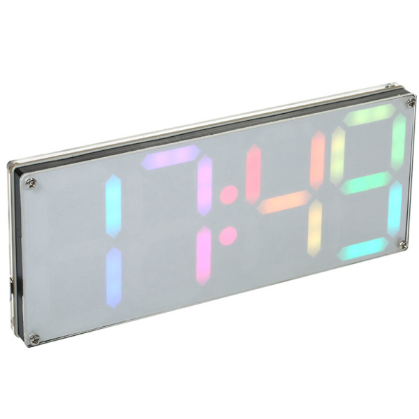 Klocka DS3231 4-siffrig DIY digital LED-klockkit med regnbågsfärg