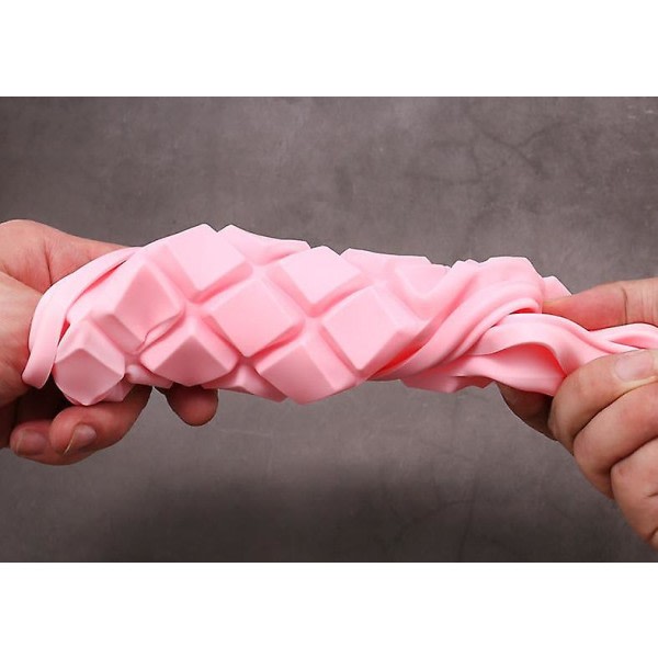 25 cm 2 st molds med cover Silikon gör-det-själv- molds Popsicle Ice Cube-brickor (rosa)