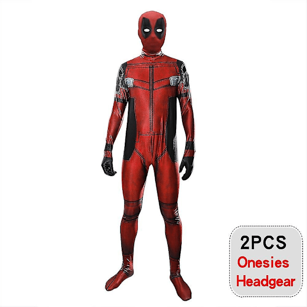 Deadpool Kostym Cosplay Barn Vuxen Dräkt Anime Superhjälte Cosplay Dödsväktare Anime Vuxen Service Leotard Hattar Tillbehör Anime-WELLNGS 2 PCS