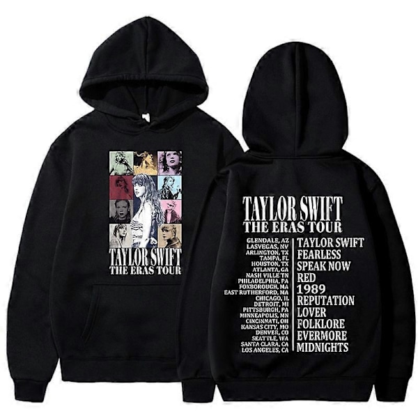 Unisex Hoodie Taylor The Eras Tour - Sweatshirt til drenge og piger, Midnight Album Swift Print, Dame- og Herretøj, Hættetrøje - Perfekt sort black 2XL