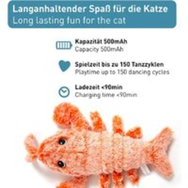Interaktive elektroniske fiskleker for katter - myke elektriske leker,