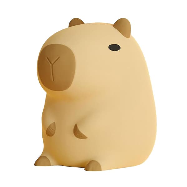 2024 Capybara Natlampe, Bærbar Silikone USB Genopladelig Dyrelampe, Sød Capybara Form Touch Control Lamper Til Soveværelse Stue Seng-FA6-
