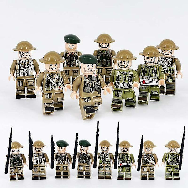 Militärfigurer Set, Militär Playset Soldater, Armékaraktärer Byggkloss Leksaksfigurer