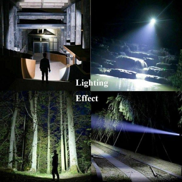 Super Bright 10000000LM Torch Led Ficklampa USB Uppladdningsbar