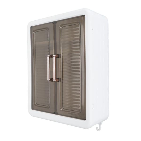 Bathroom Cabinet, Wall Mounted Storage Shelf for Skincare with Hooks-FA-